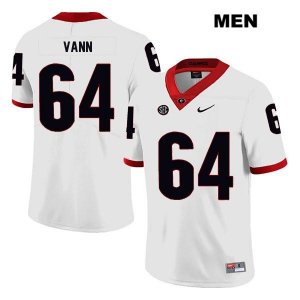Men's Georgia Bulldogs NCAA #64 David Vann Nike Stitched White Legend Authentic College Football Jersey GJE6254MD